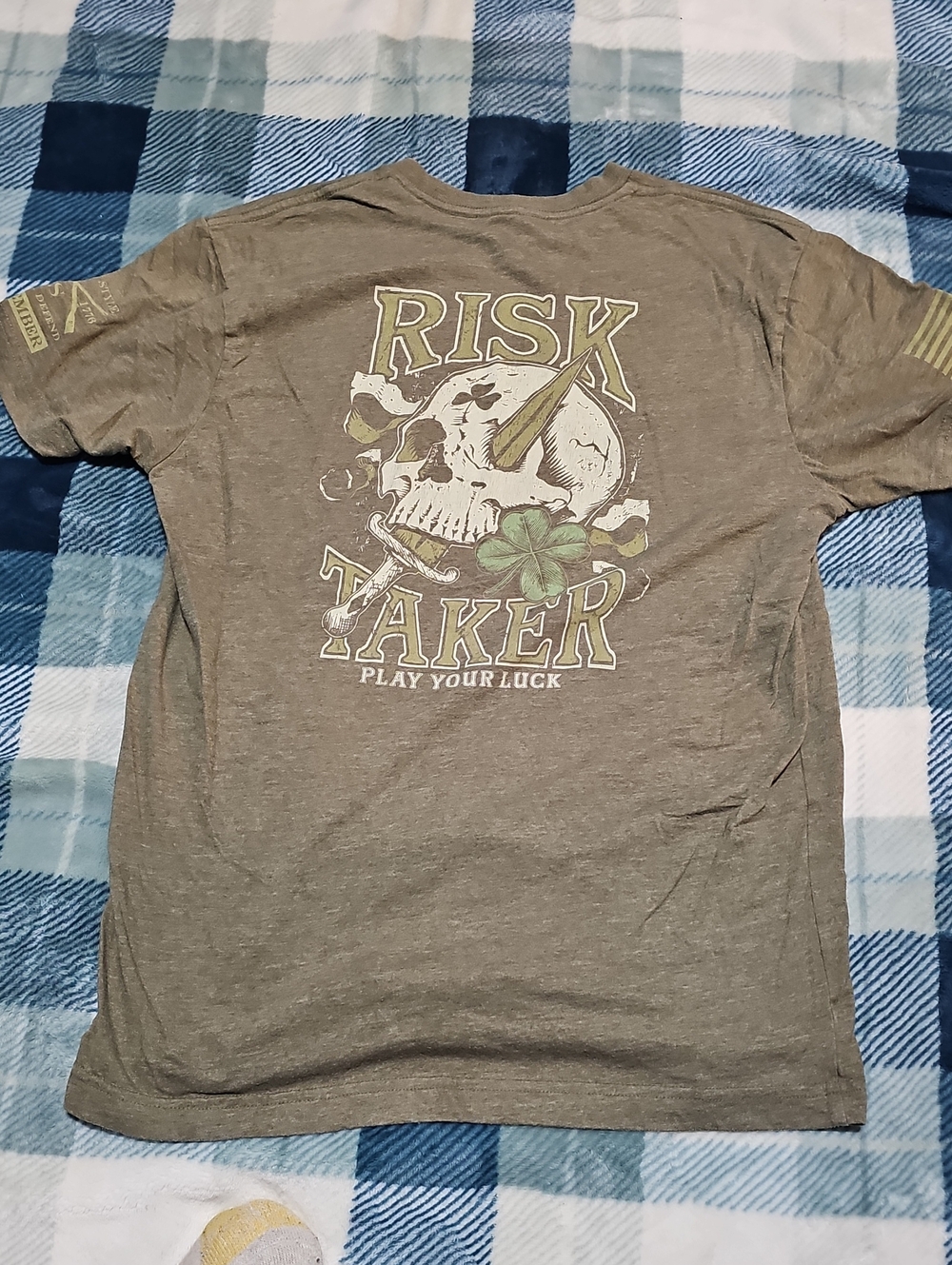 Grunt Style Olive Green 'Risk Taker' Skull Graphic Tee
